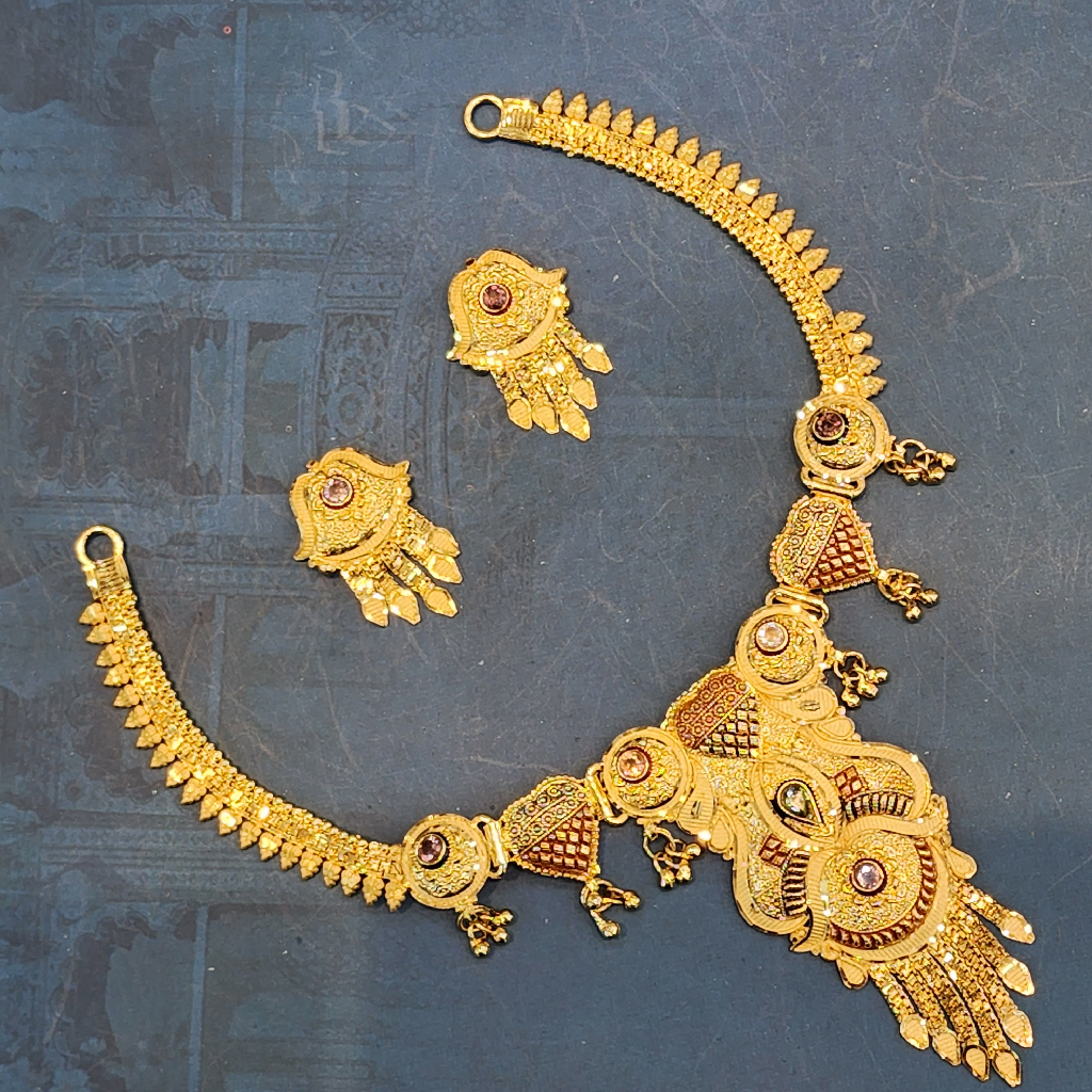 1.gram gold Antique  fashion jewellery wedding necklace set