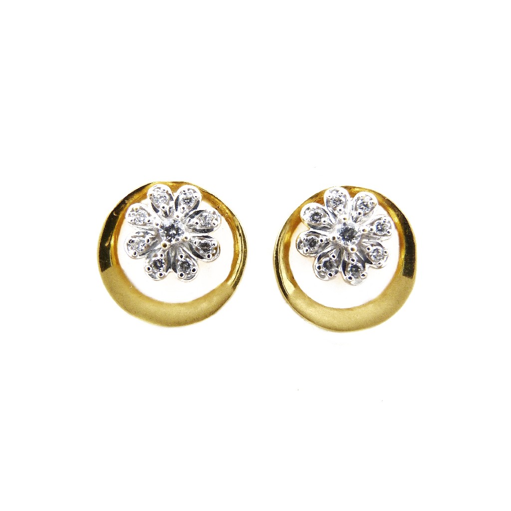 22K Gold Rounded CZ Flower Tops