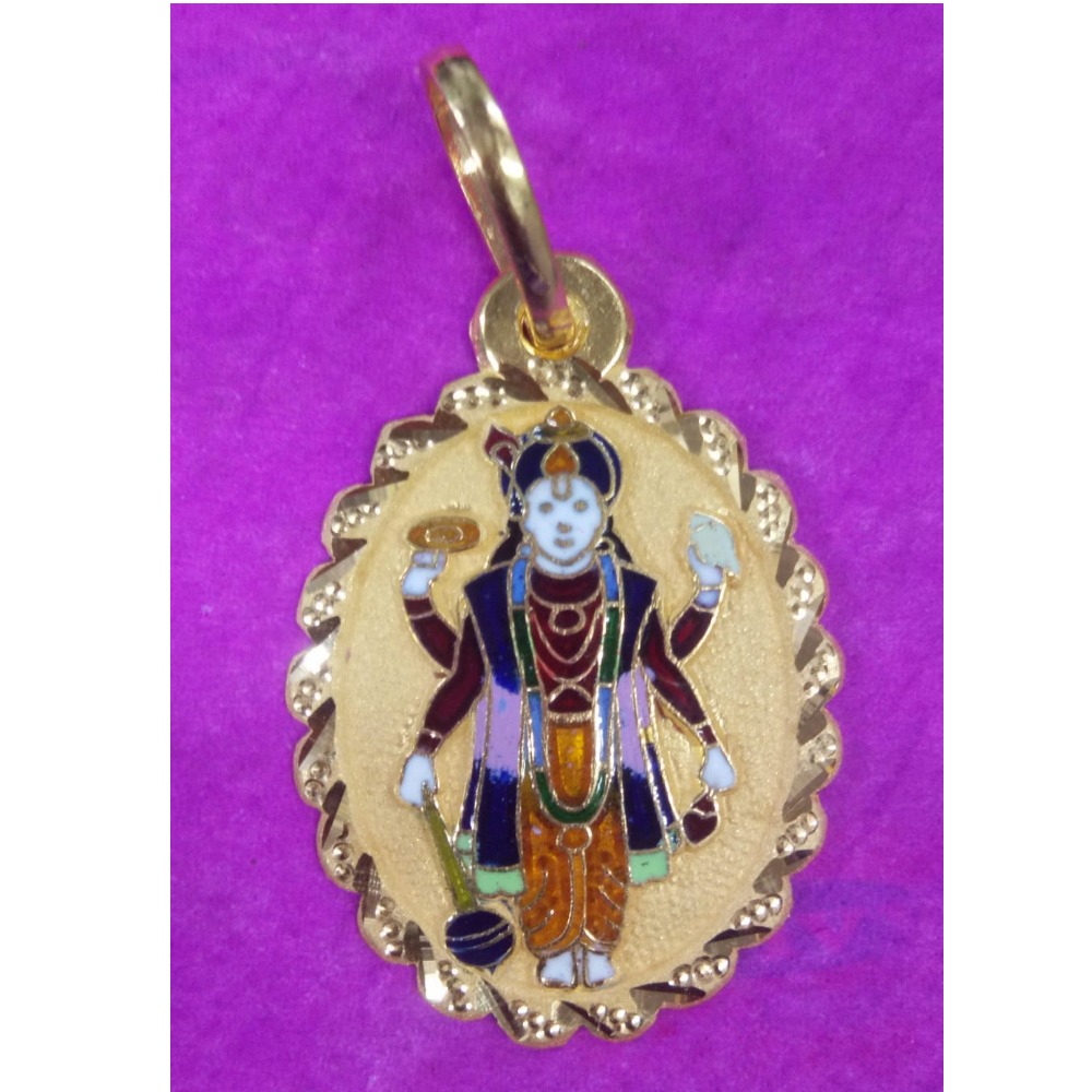 22k gold lod vishnu mina pendant
