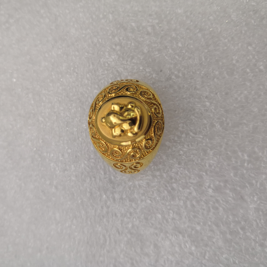 916 gold fancy ganesh design Gents ring