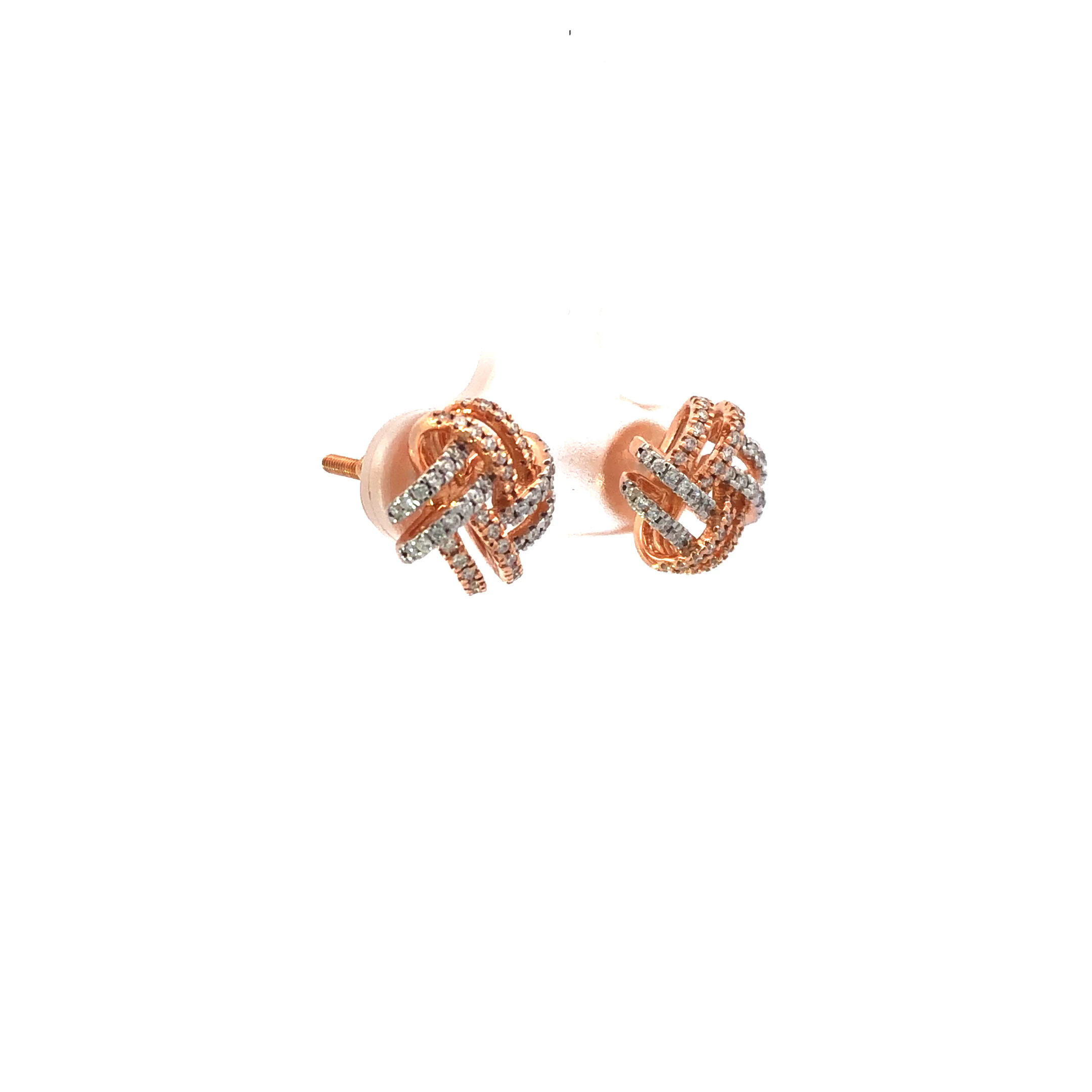 18kt diamond tangled stud earrings
