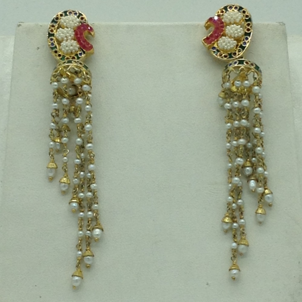 white khakha seed pearls jali pendent set jps0631