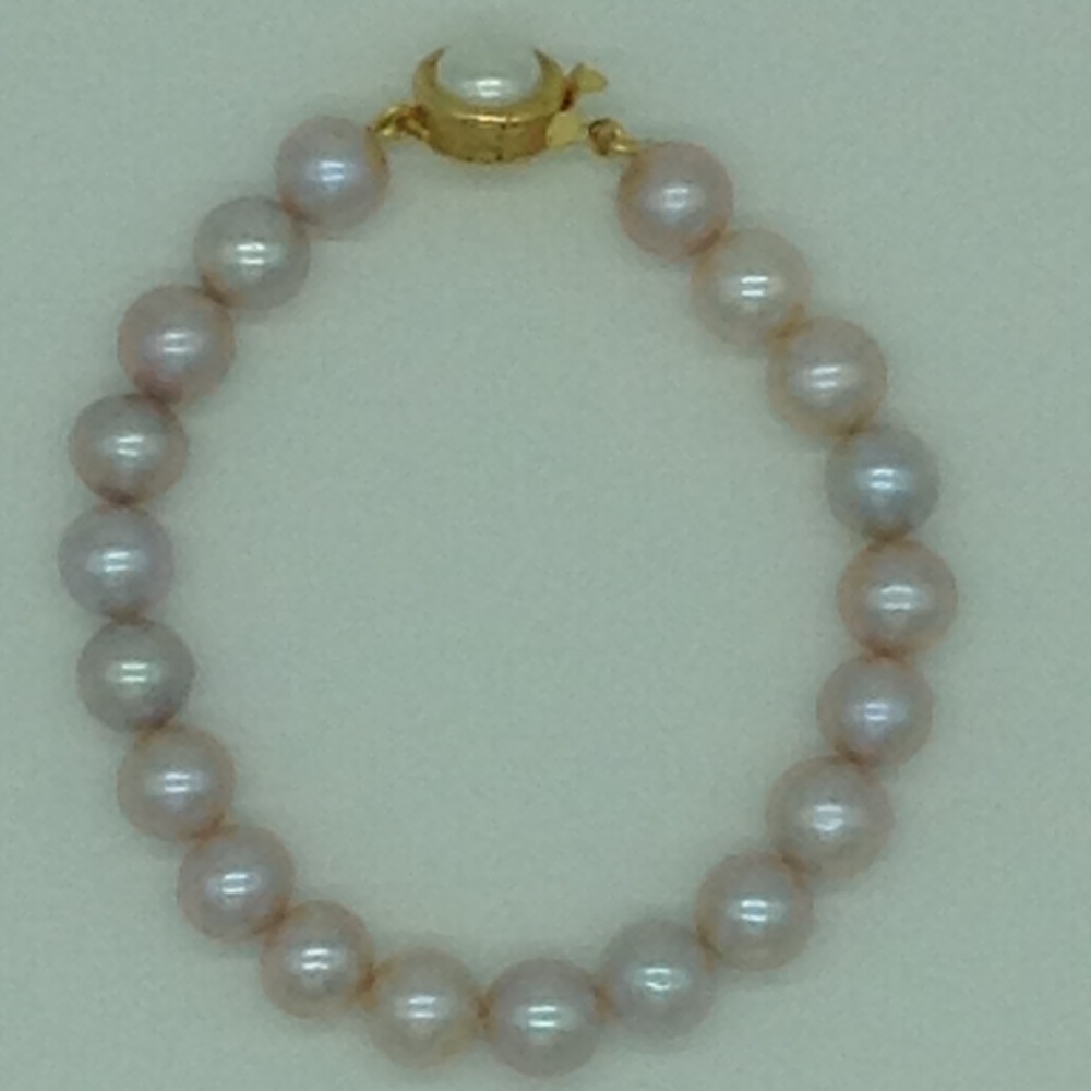 Pink Round Pearls 1 Layers Bracelet JBG0104