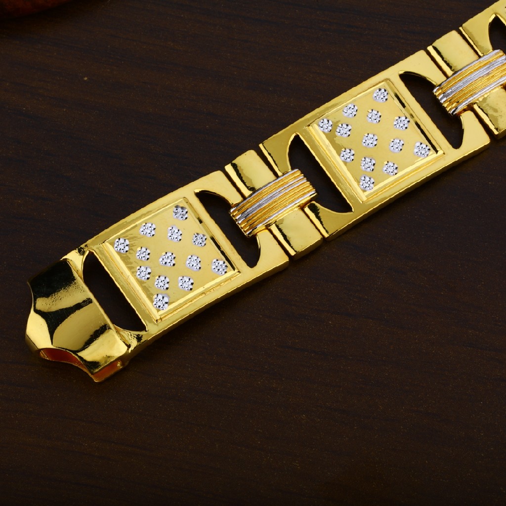 Designer Gold Plain Casting 22K Mens Bracelet-MPB55