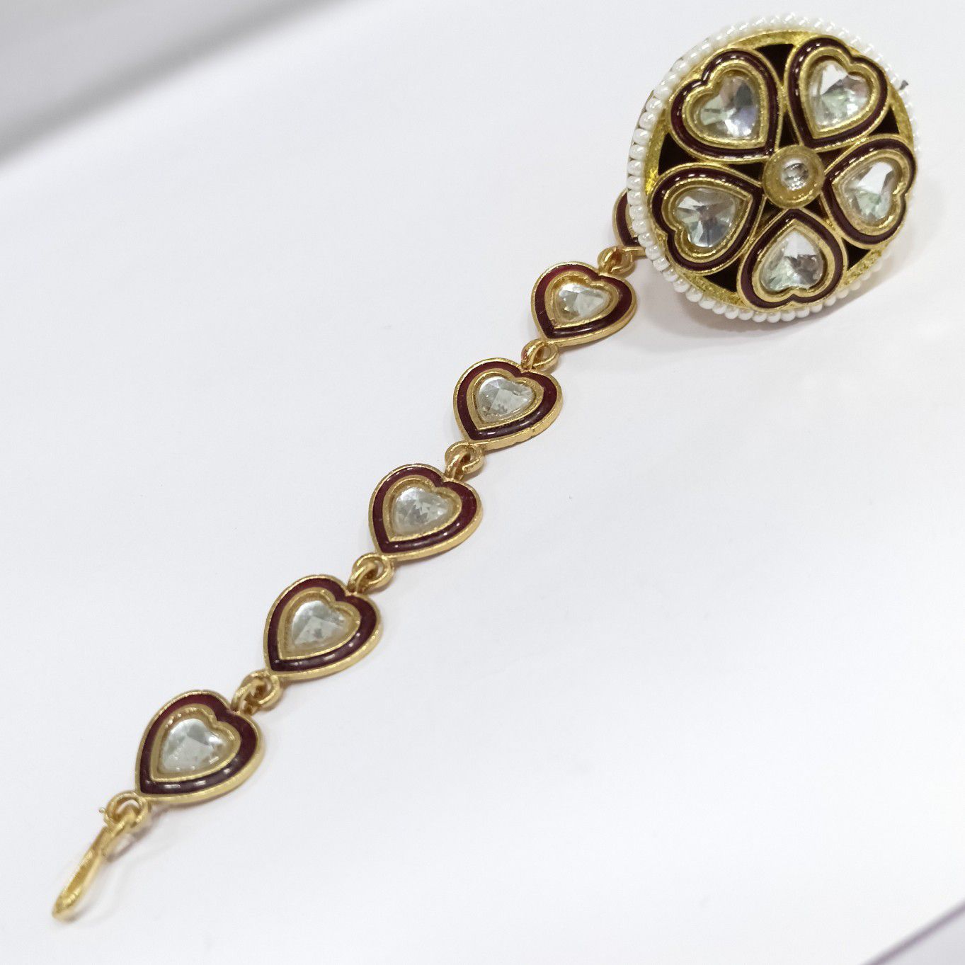 One gram gold kundan antique bor