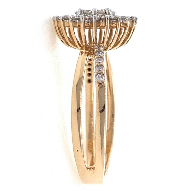 18kt / 750 rose gold flower diamond ring for ladies 9lr98