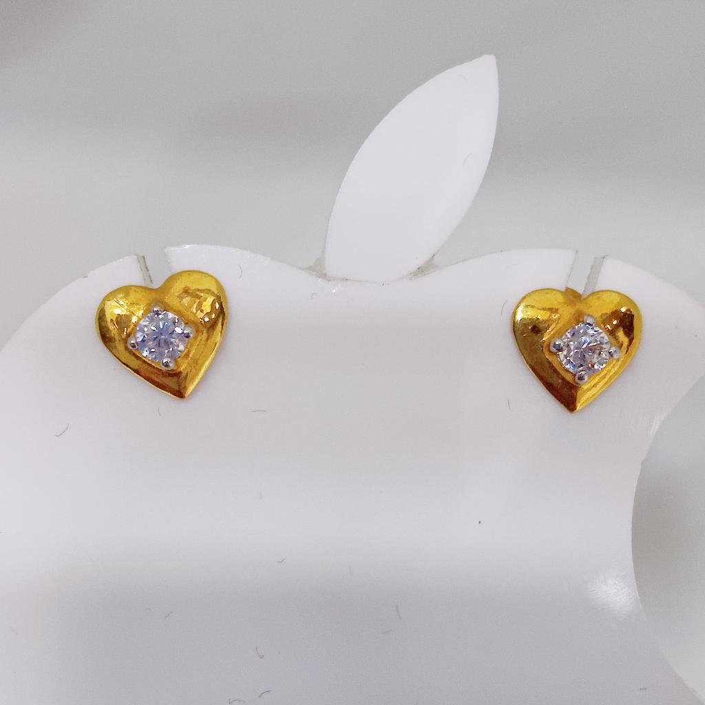 Satinski 18K solid gold heart stud earrings
