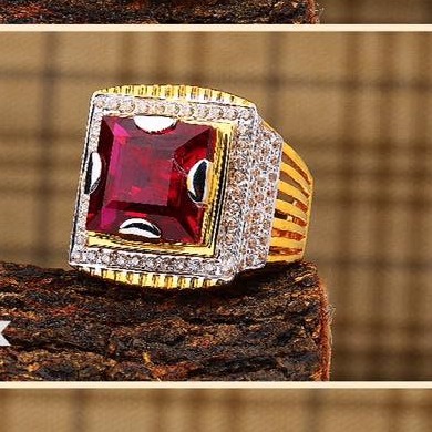 916 Gold Ruby Gents Ring