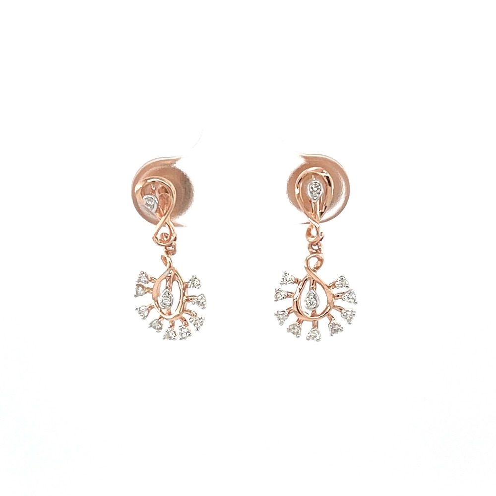 Buy quality Tropfen Hanging Earring Top 025 cts Diamonds  14k Rose Gold  in Pune
