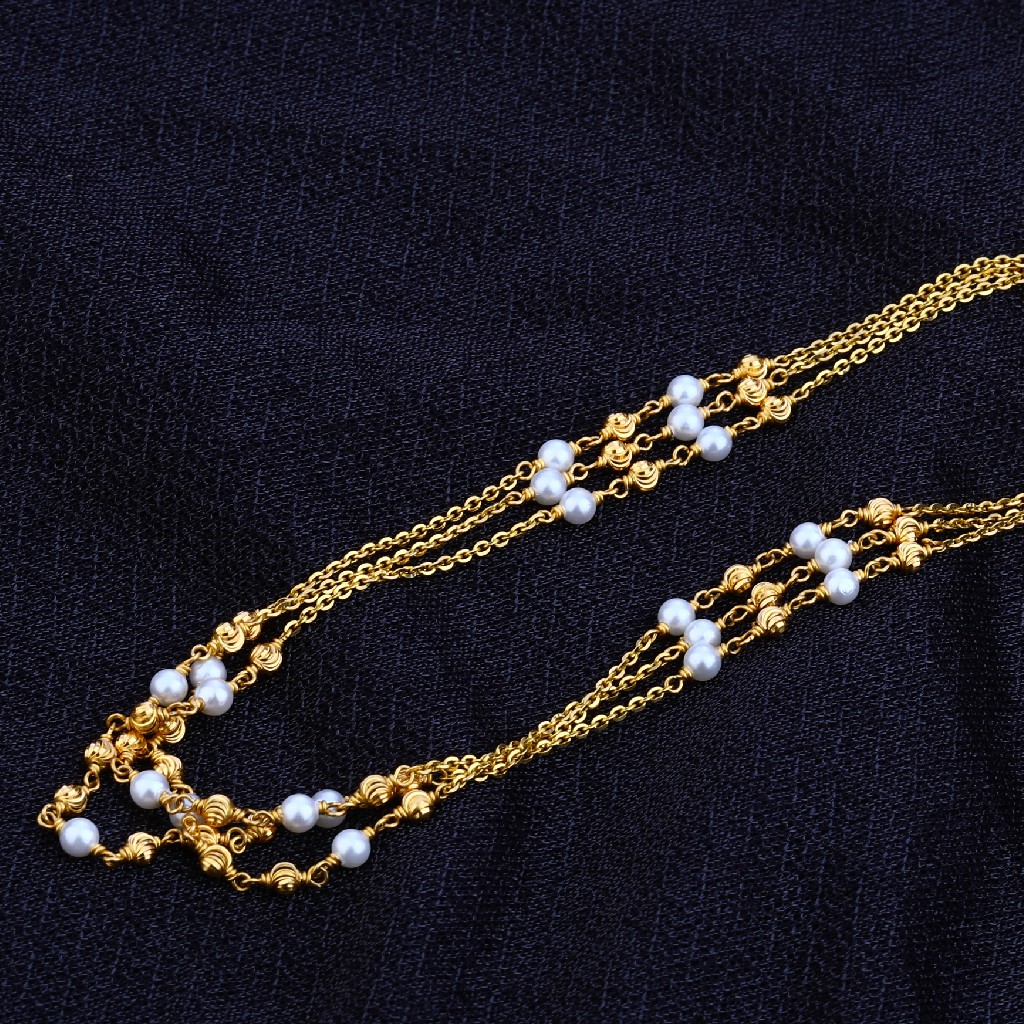 Ladies 22K Designer Gold Moti ChainMala-AC80