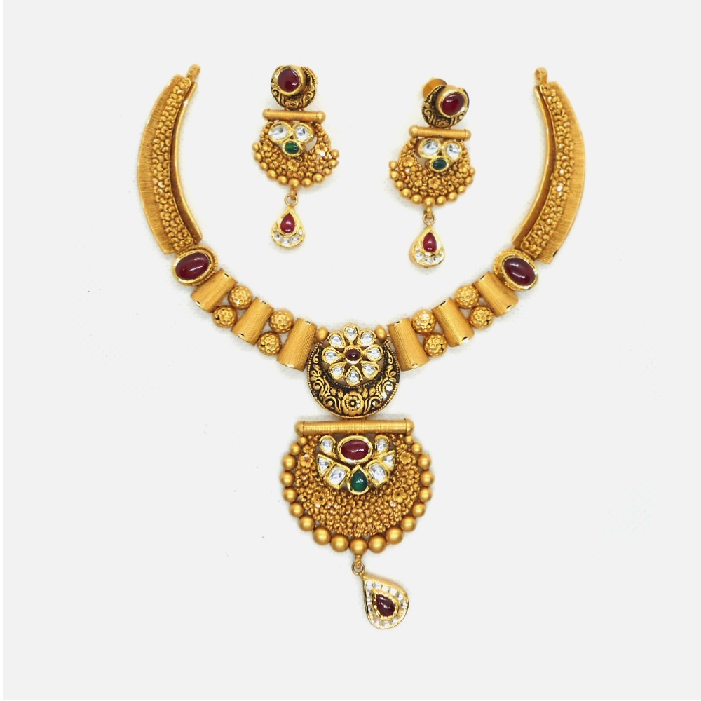 916 Gold Antique Wedding Jewellery Set RHJ-4961