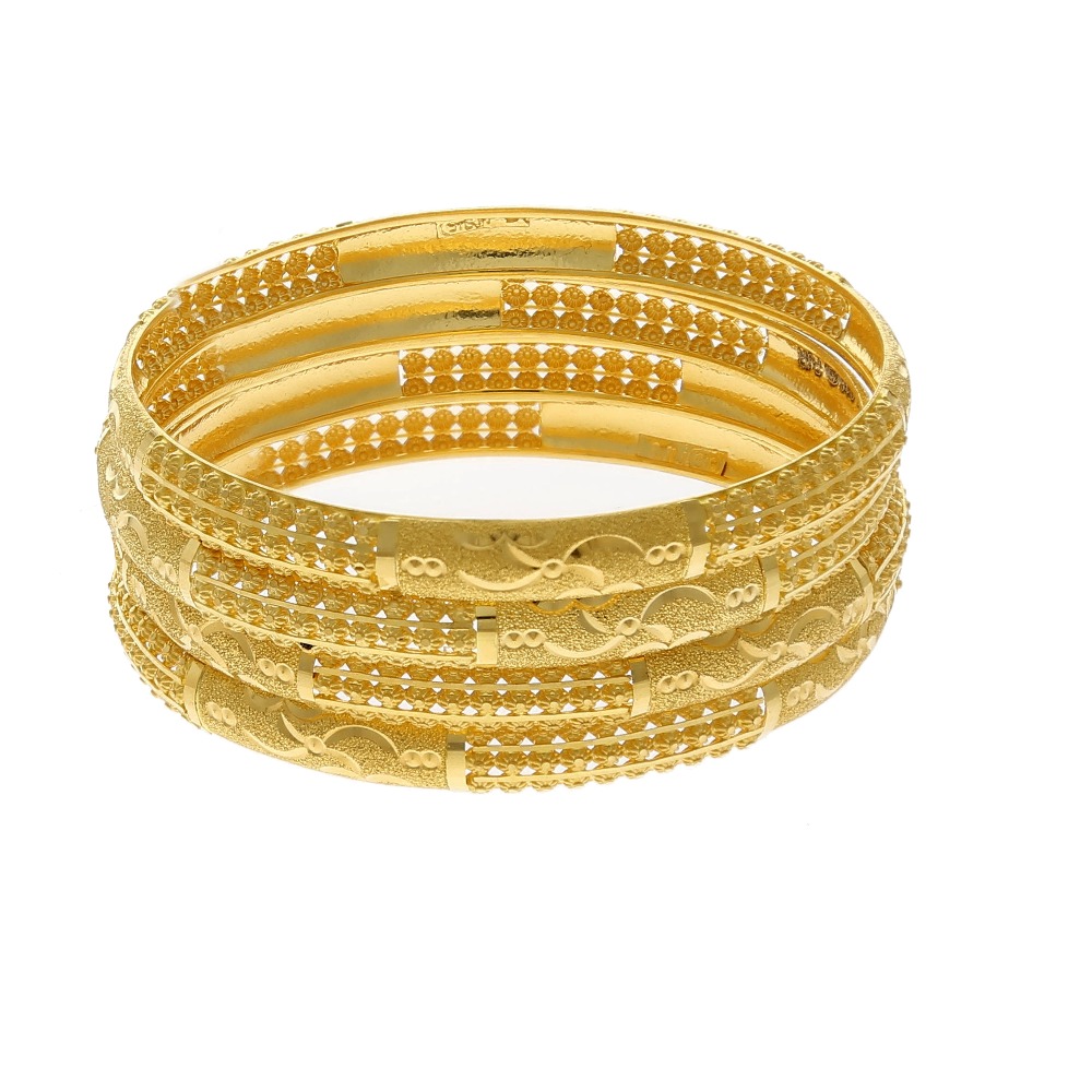 Eclectic gold bangle design