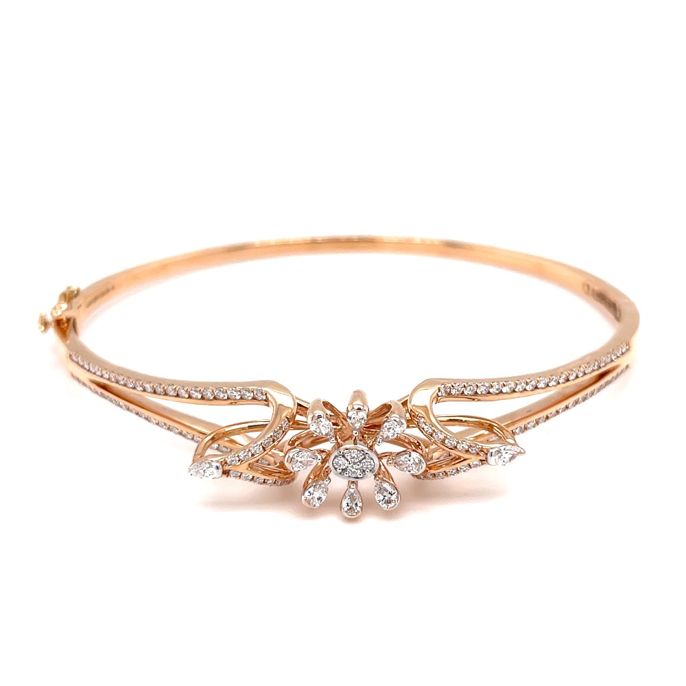 Sorprendente diamond bracelet with flower motif in rose gold