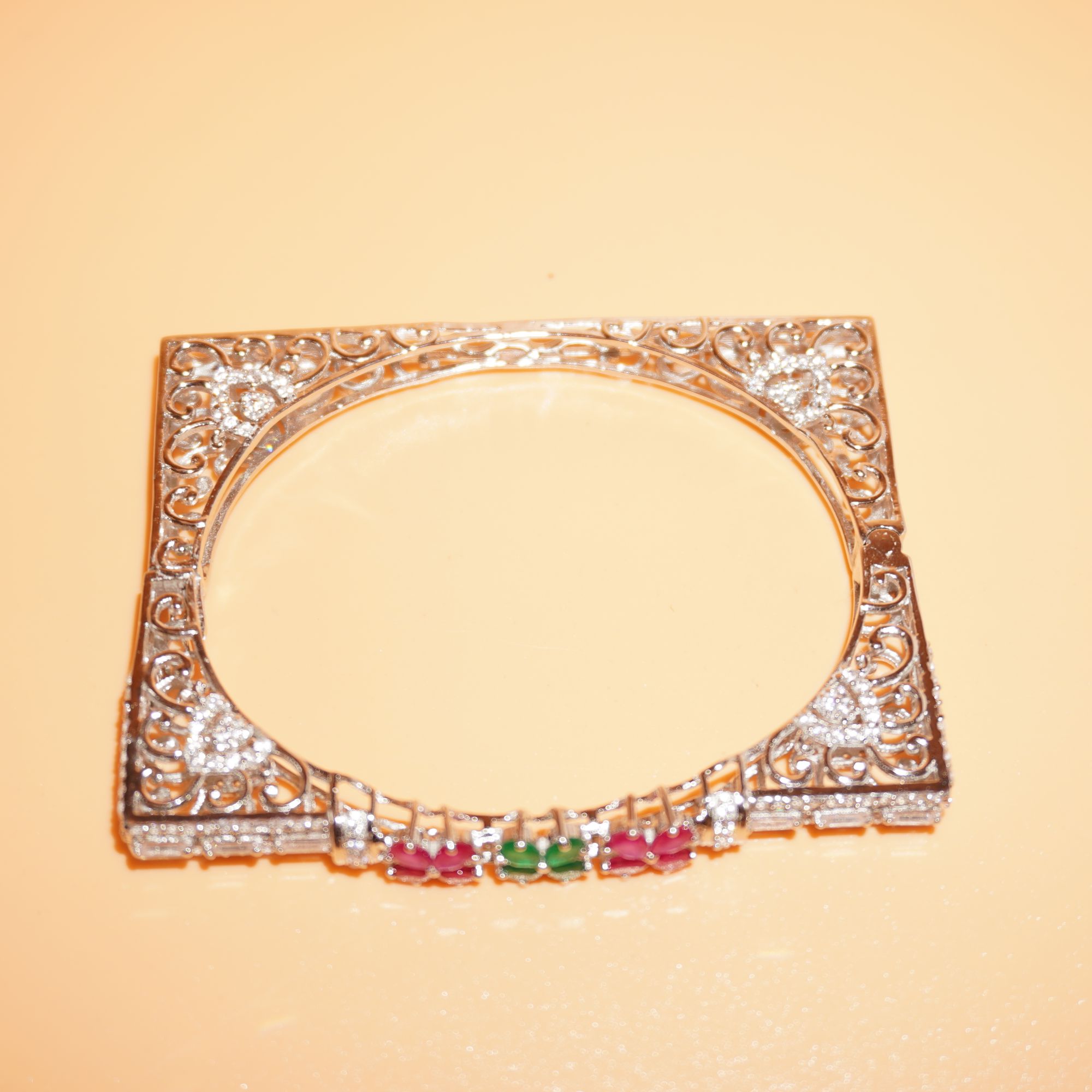 925 Silver Dazzling Colour Stone Kada 121R137