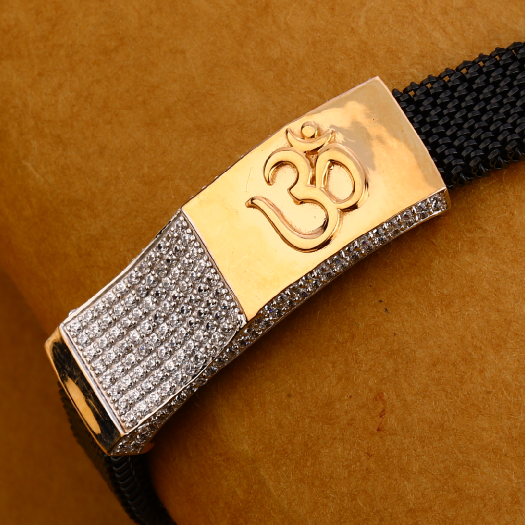 18kt rose gold gorgeous leather mens bracelet mlb329
