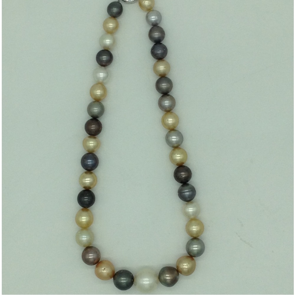 Muliticolour round tahitian south sea pearls strand jpm0408