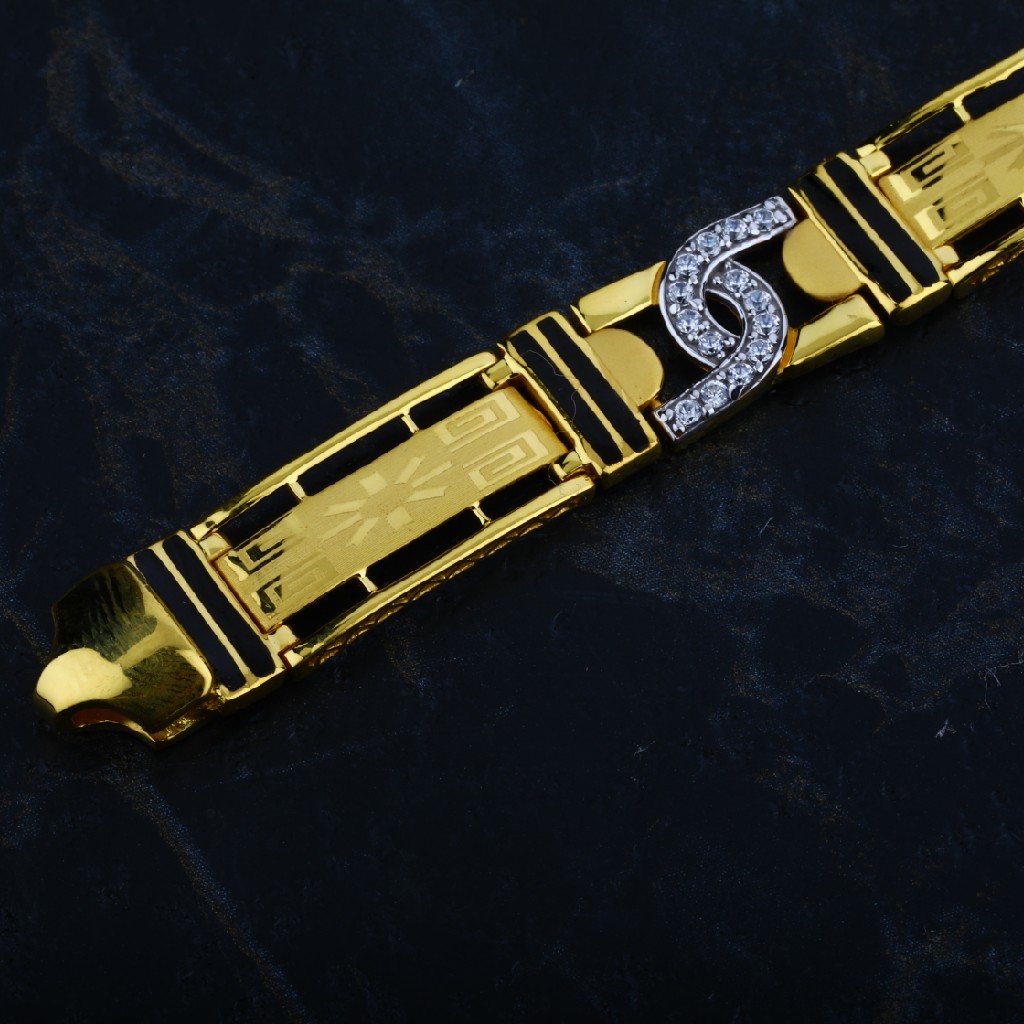 Mens 22K Fancy Diamond Casting Gold Bracelet-MCB16