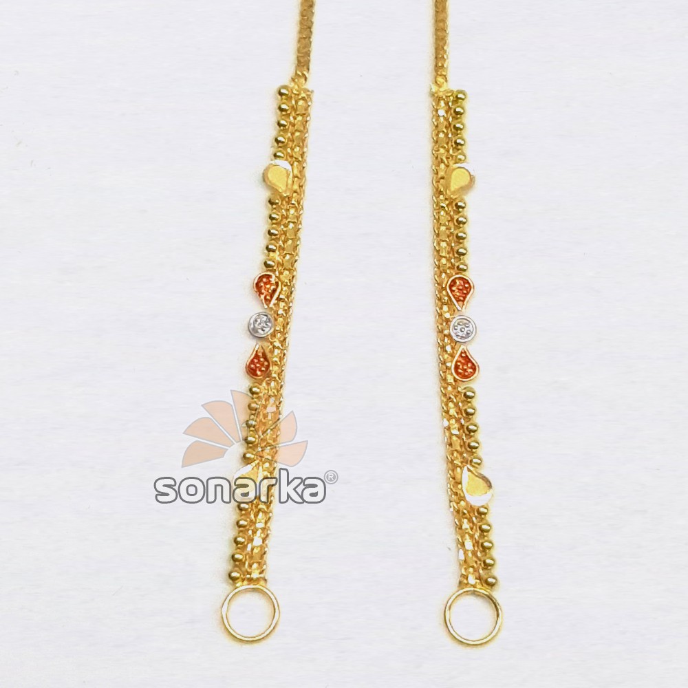 Light weight gold earchain kanser sk- k009