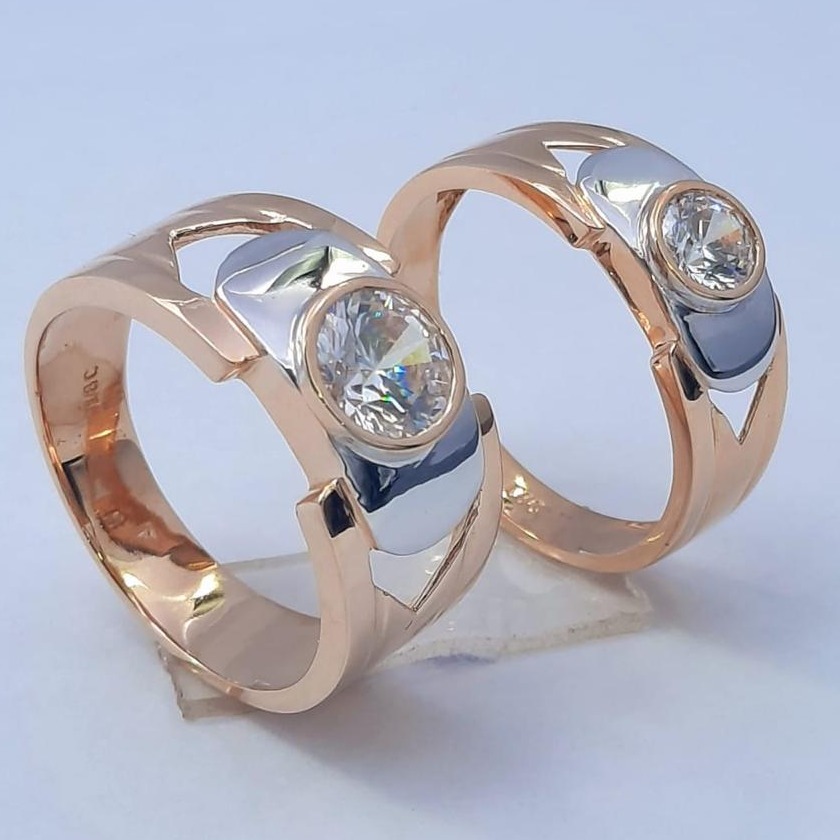 18KT Rose Gold Traditional design Hallmark Couple Ring