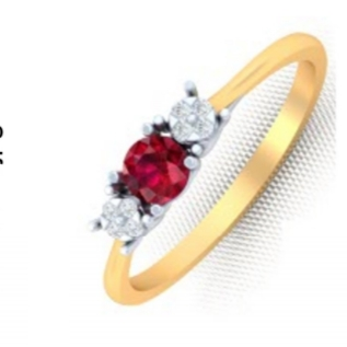 Red Stone Diamond ring