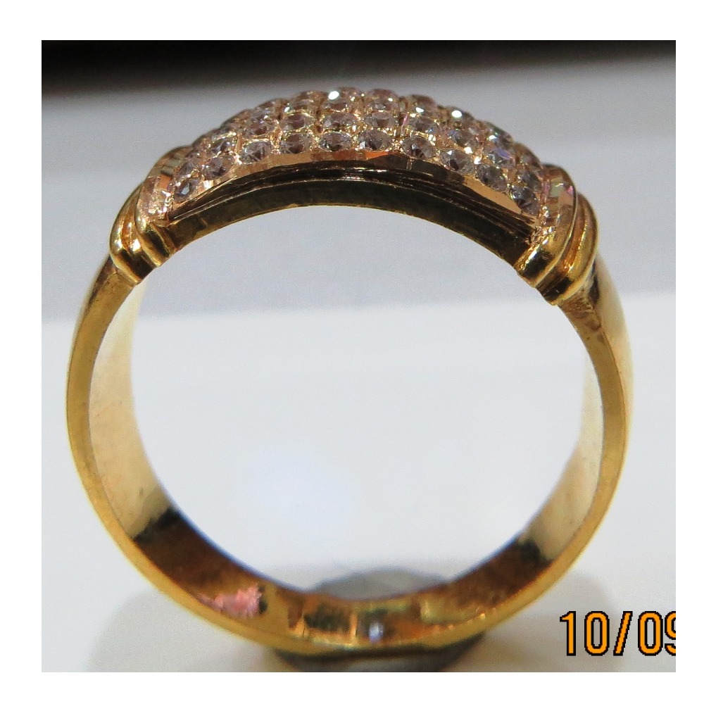 22kt gold close setting cz fancy gents ring gr-008