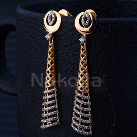 750 Rose Gold CZ Hallmark Stylish Jummar Earring RE398