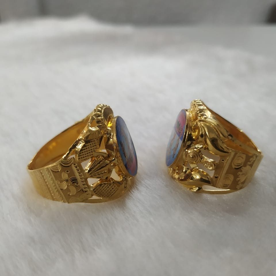 916 Gold Fancy Gent's Fuljogani Maa Photo mina Ring