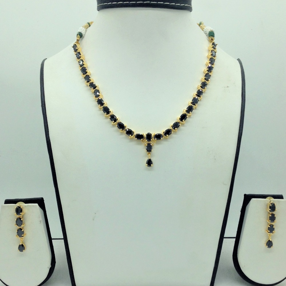 Black cz stones necklace set jnc0163