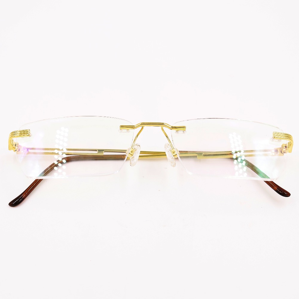 Gold 18kt rimless rectangle eyeglasses