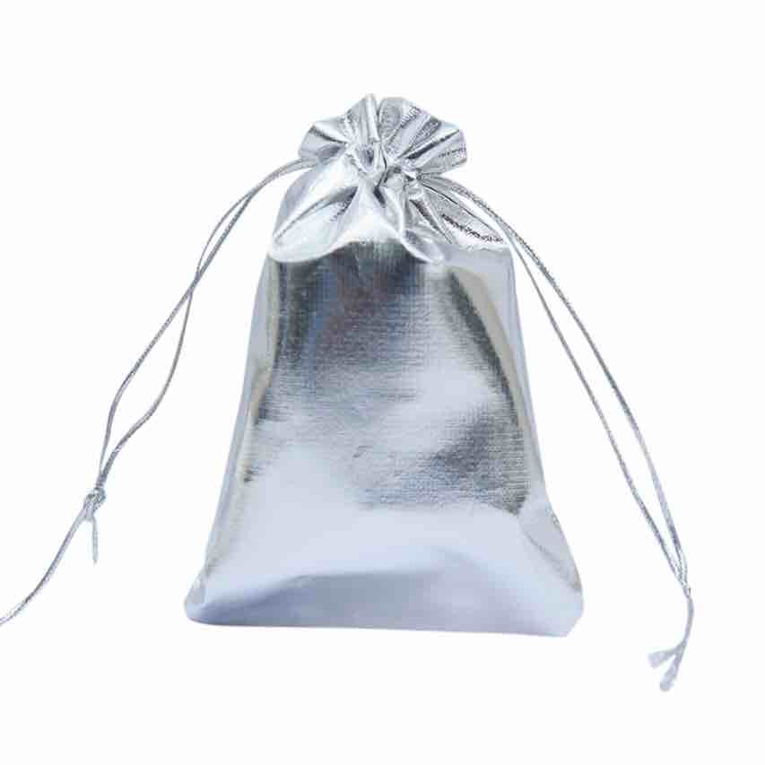 Shiny golden & silver pouches