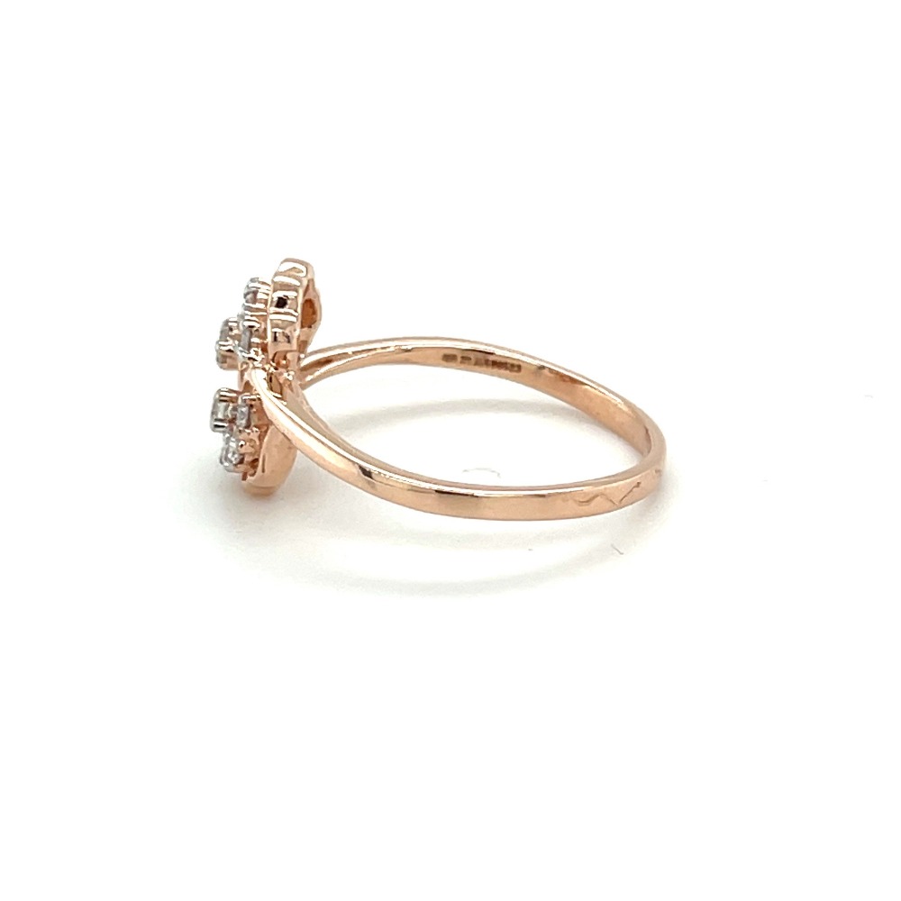 Spiral Rose Gold Ring With Floral Diamond Cluster Setting