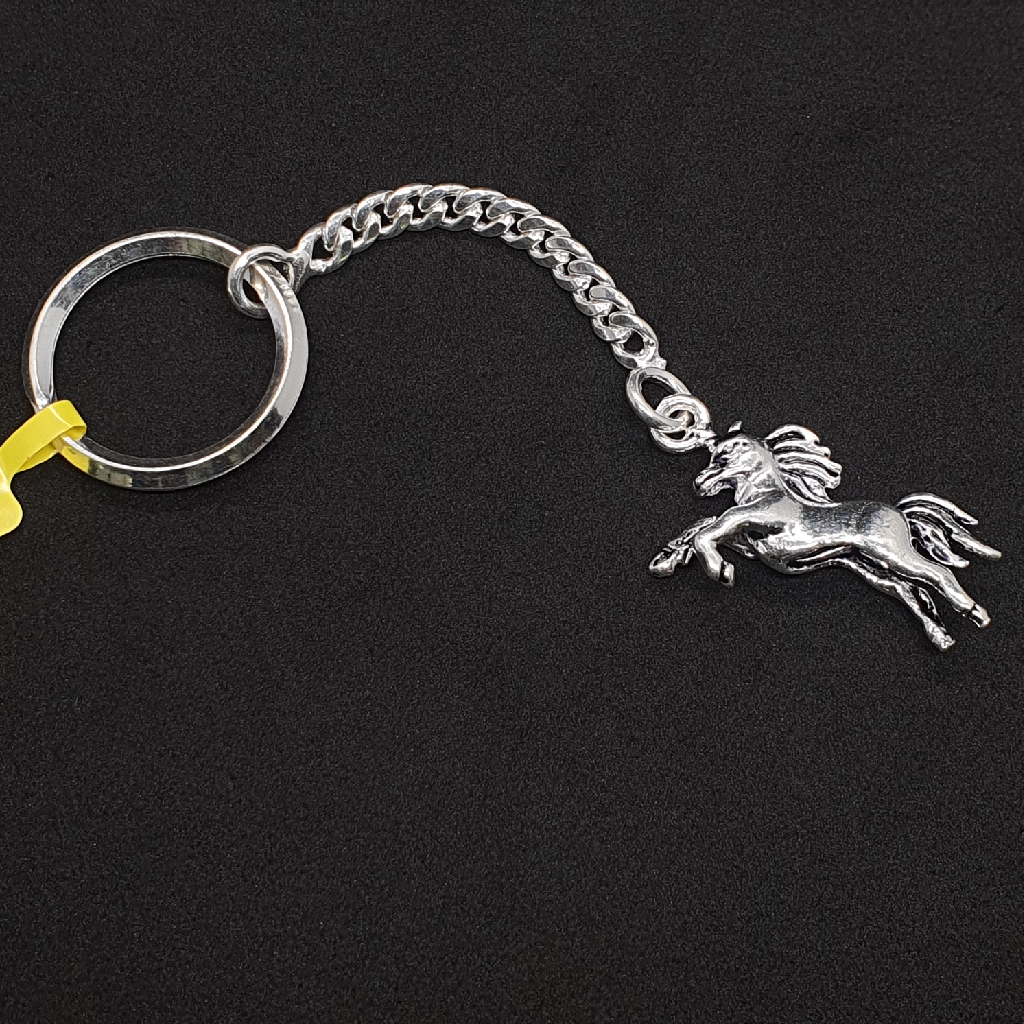 Silver Fancy Horse Design Keychain