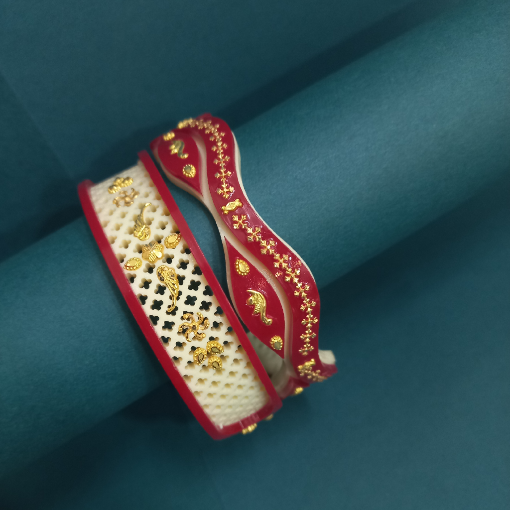 22kt 2 Piece Gold CNC Work Chudi