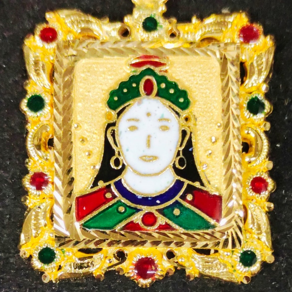 Gold Fancy Chehar Ma Minakari Pendant