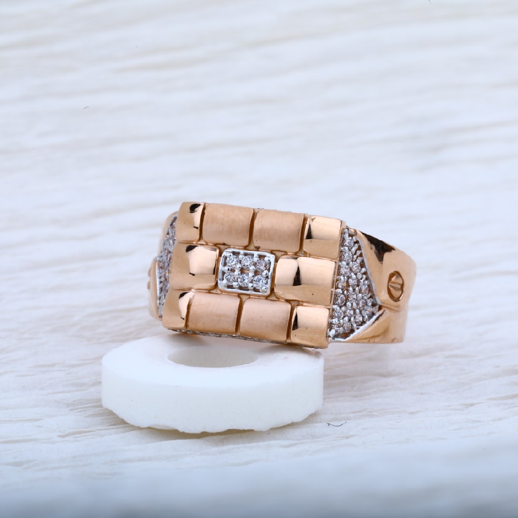 Buy quality Mens 18k rose gold designer cz ring-rmr04 in Ahmedabad