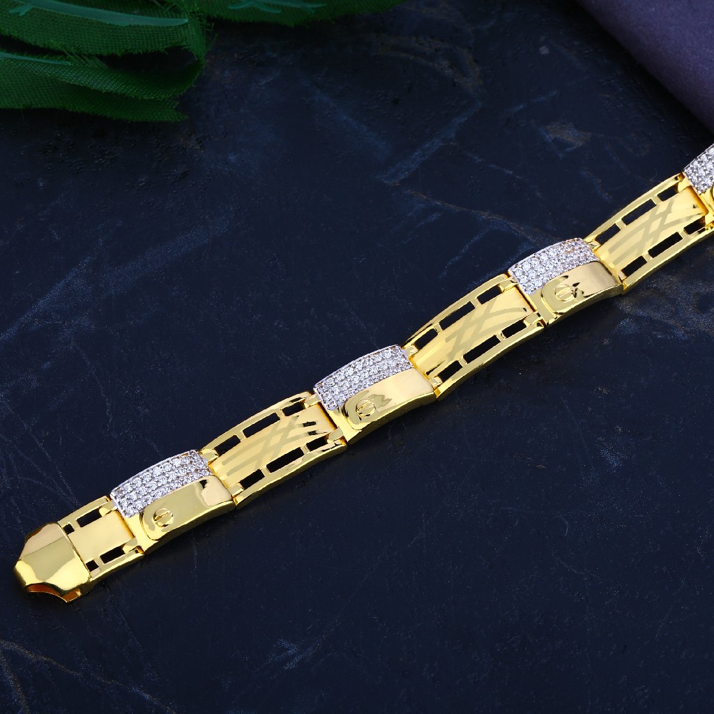 Mens 916 Gold Bracelet-MCB75