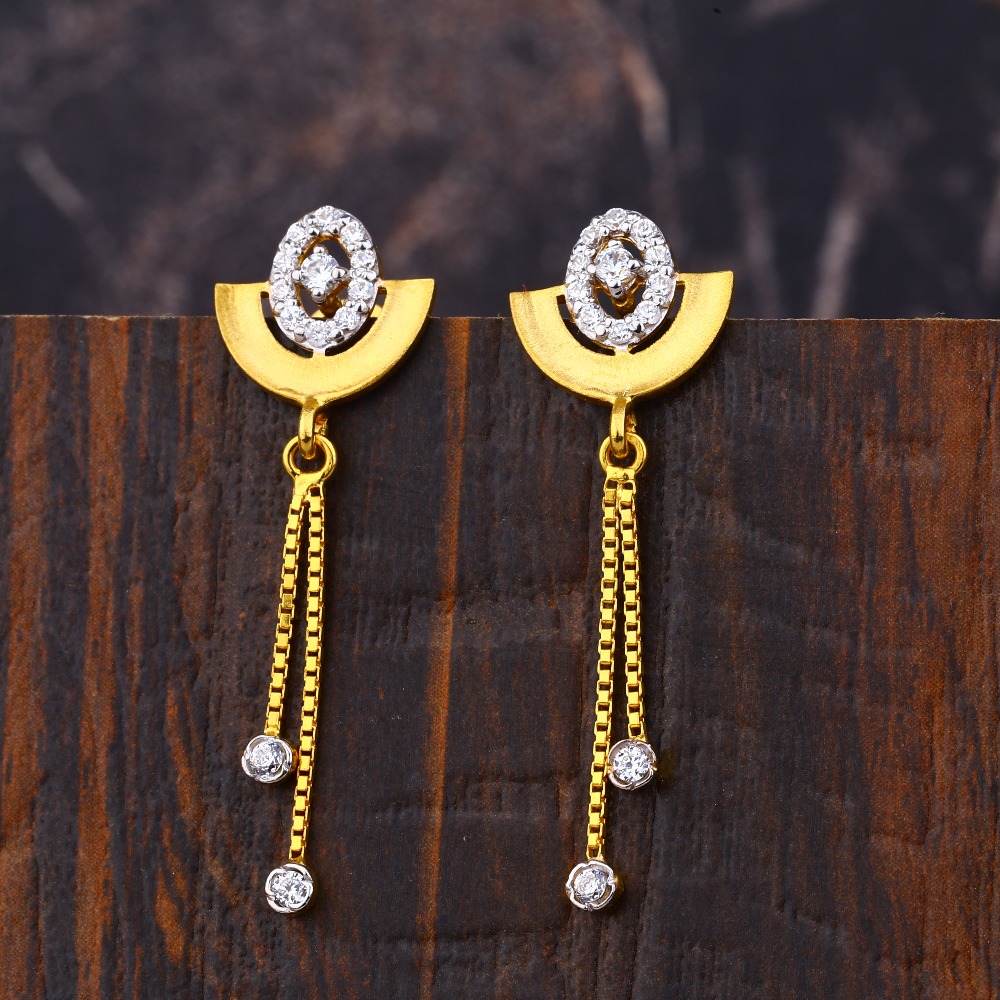 Ladies 916 Gold diamond Earrings -LFE172