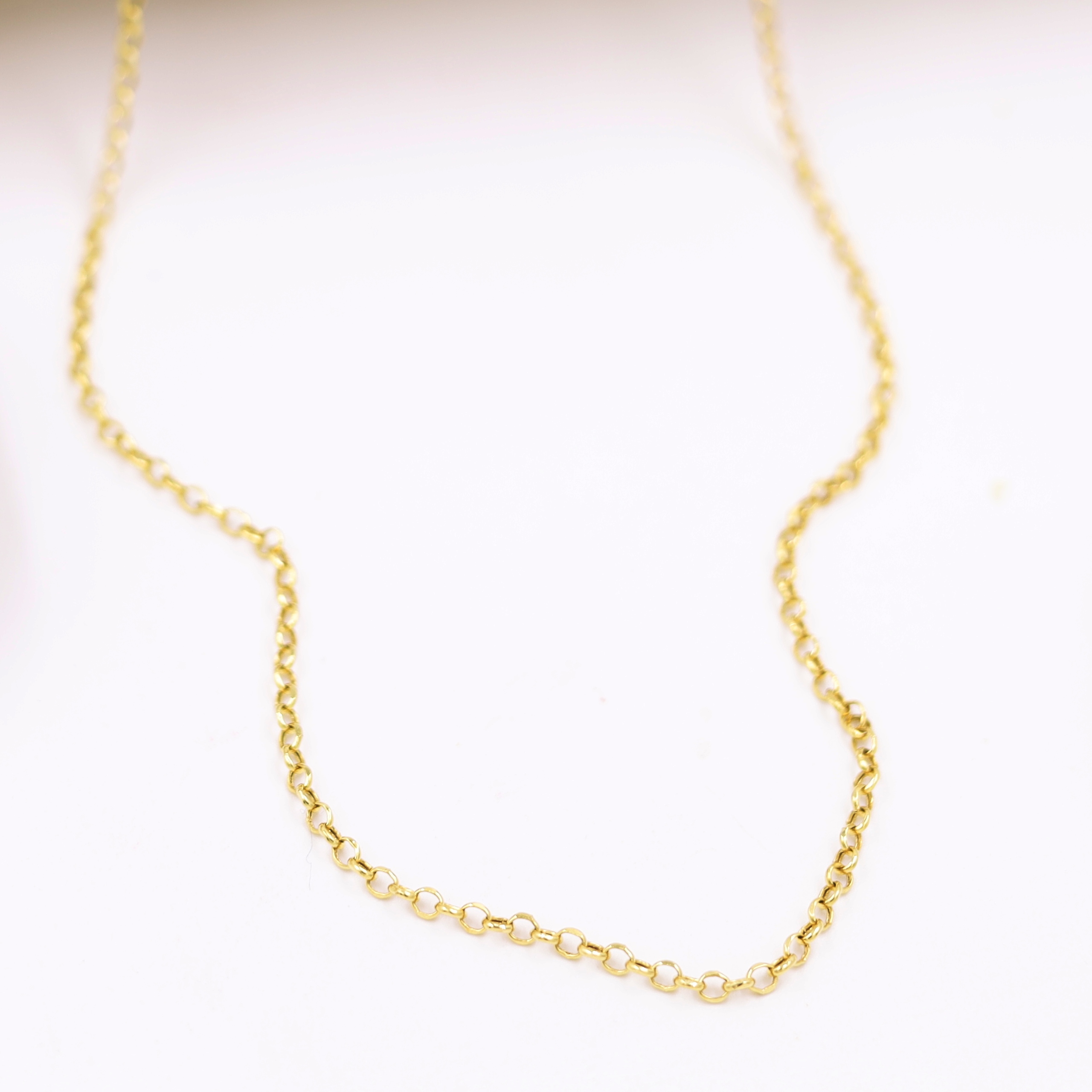 18K Gold Opaque Diamond Bead Chain 18 inch / Gold
