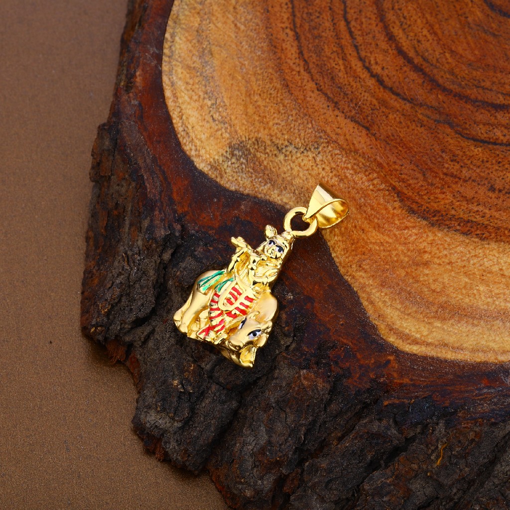 Krishna God Gold Hollow Pendant-HLP87