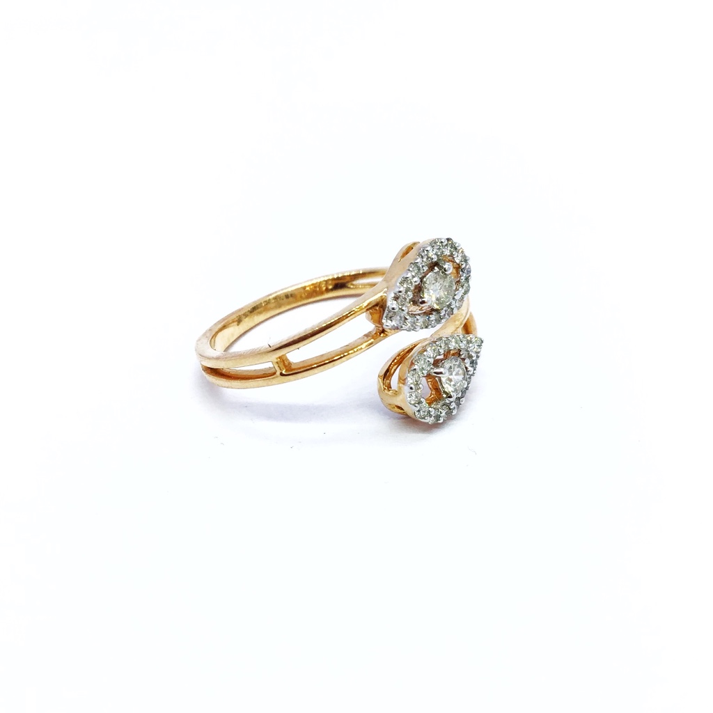 Real diamond fancy rose gold ring