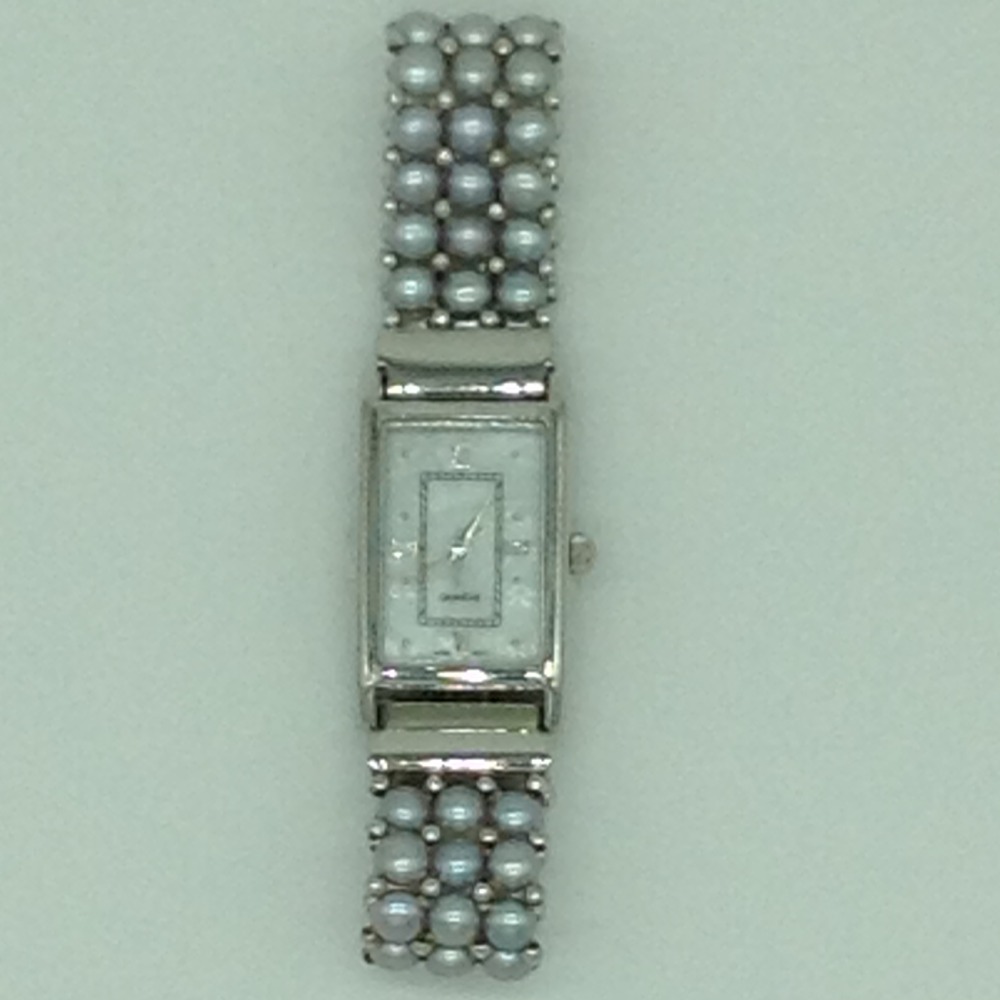 Freshwater grey button pearls 3 layers watch jbg0227