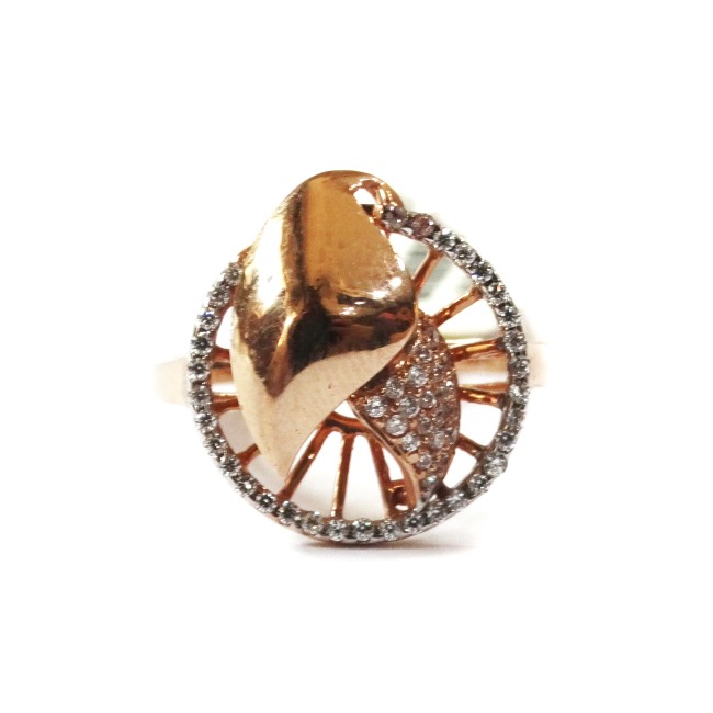 18k rose gold round shape ring mga - rgr0033