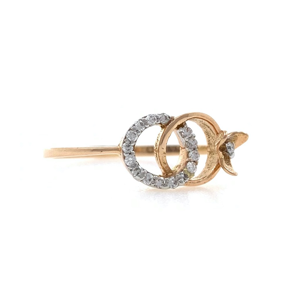 18kt / 750 rose gold knot diamond ladies ring 9lr193