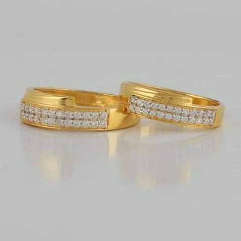 GOLD 22K/916 plan and diamond layer couple ring  RH-CR170