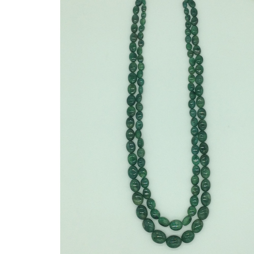 Natural Green Bariels Oval Aweja 2 Layers Necklace JSS0134