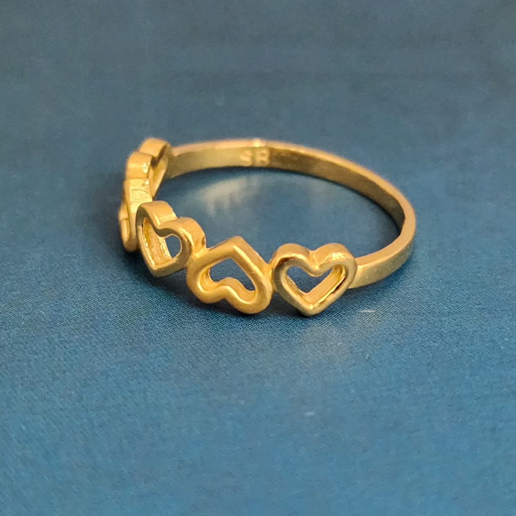 22k gold plain heart shape ladies ring