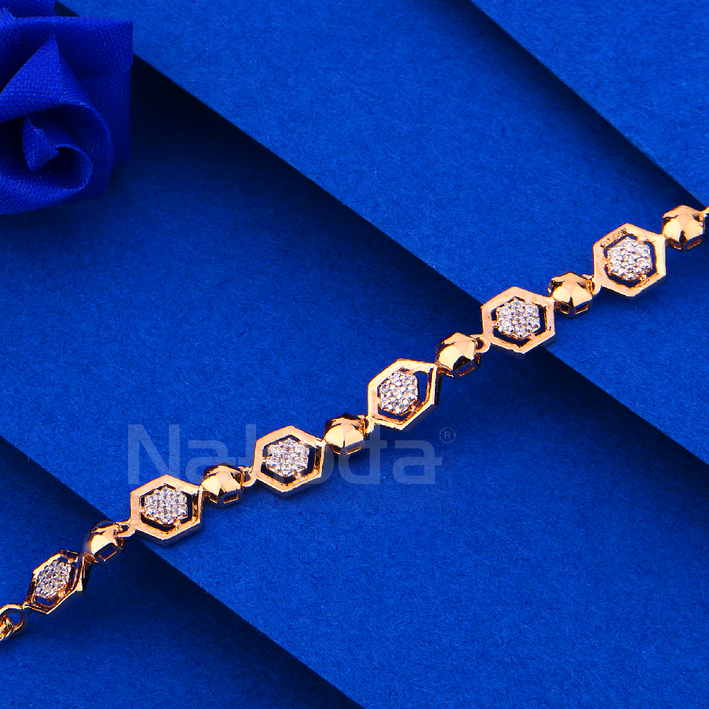 750 rose gold fancy ladies bracelet rlb104