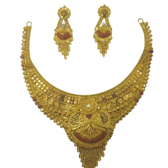 Simple Wedding Gold Necklace set