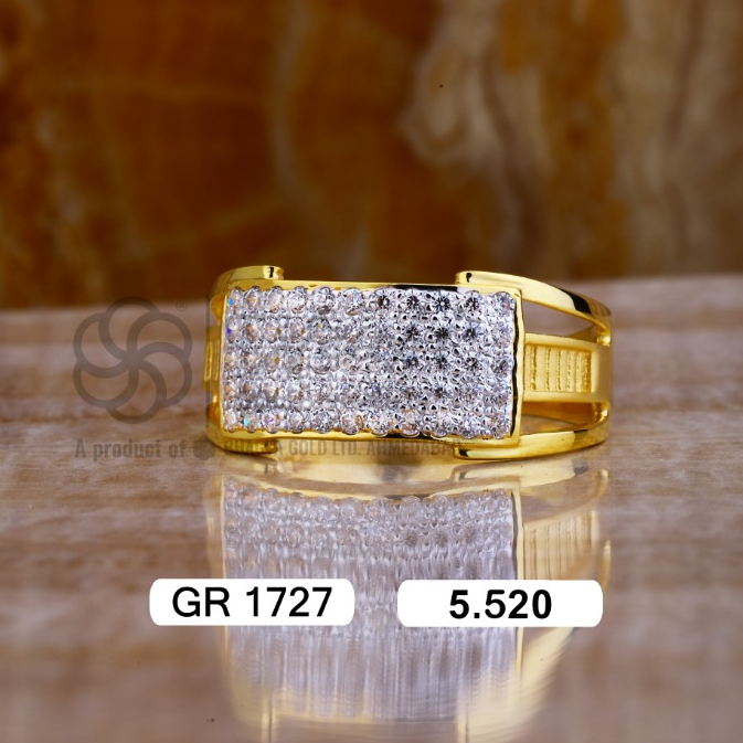 22K(916)Gold Gents Diamond Fancy Band Ring
