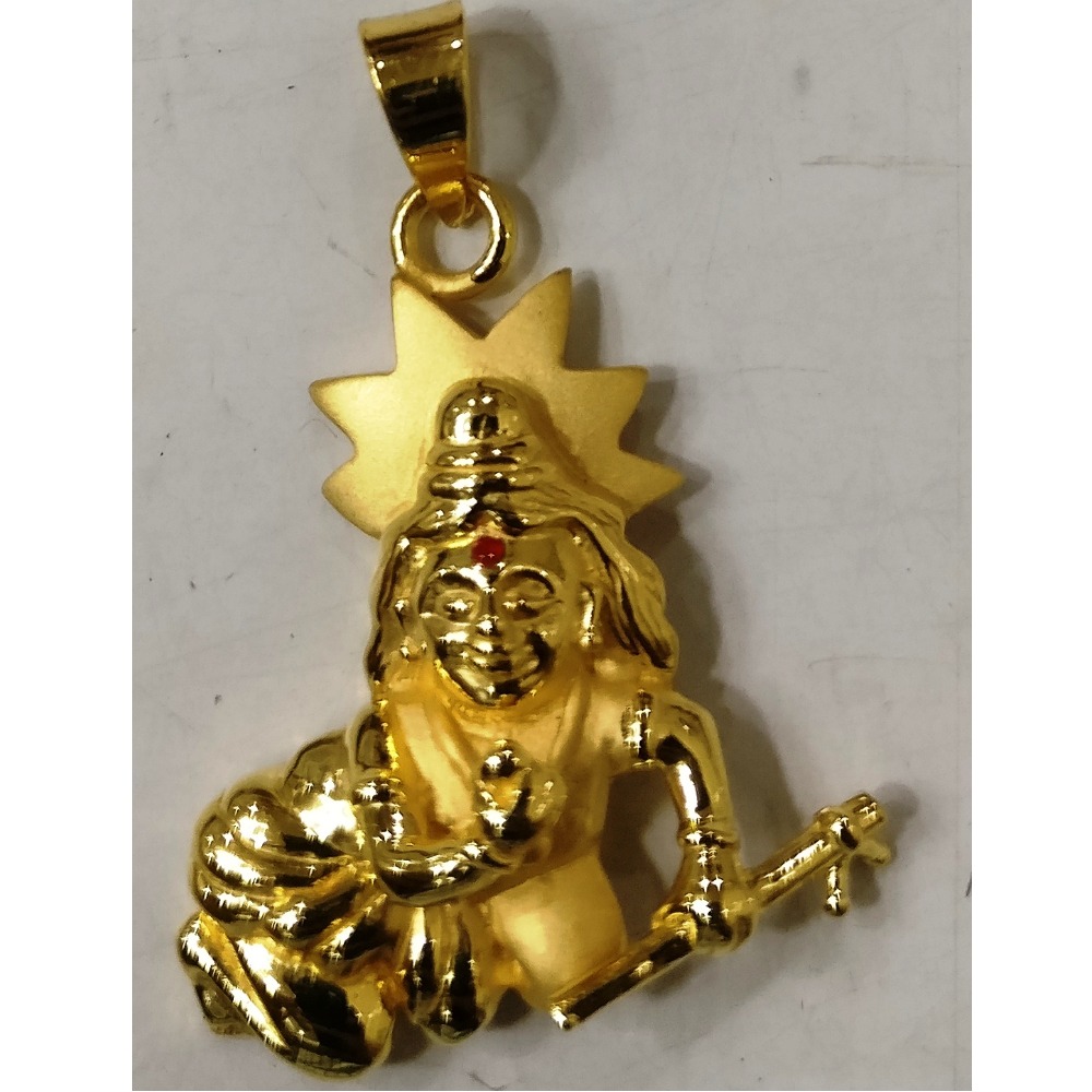 22kt gold plain casting lord bal krishna pendant